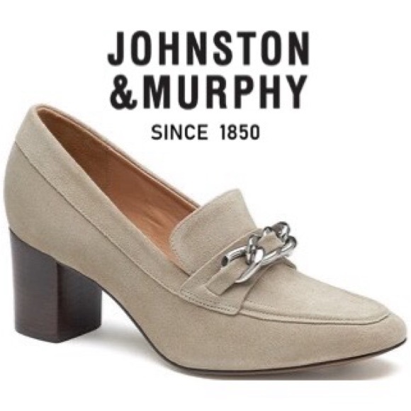 NWOB $179 Johnston & Murphy Maisie Chain Heel Loafer – Size 6.5